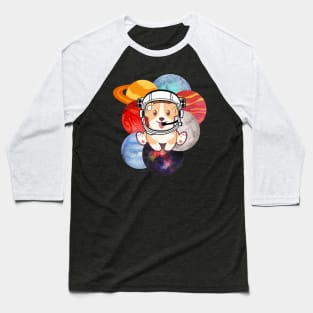 Space Corgi & Planets - The Cool Astronaut Puppy! Baseball T-Shirt